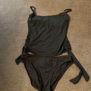 COPY - DKNY medium Tankini in grayish green color